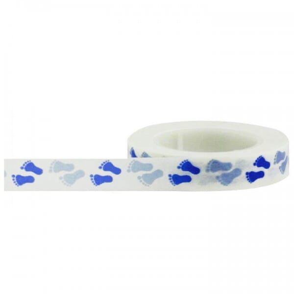 Little B - Little B Baby Footprints Blue 10mm x 15m Tape
