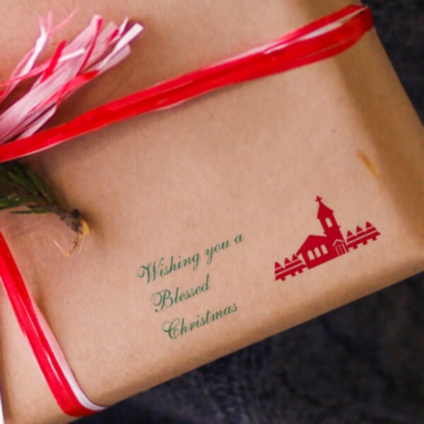 Eco Gift Tag Stamp - Wishing You A Blessed Christmas