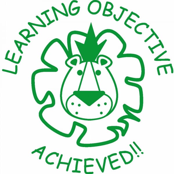 Teacher Marking Stamp - Objective Achieved Lion | Stamps4u.co.uk