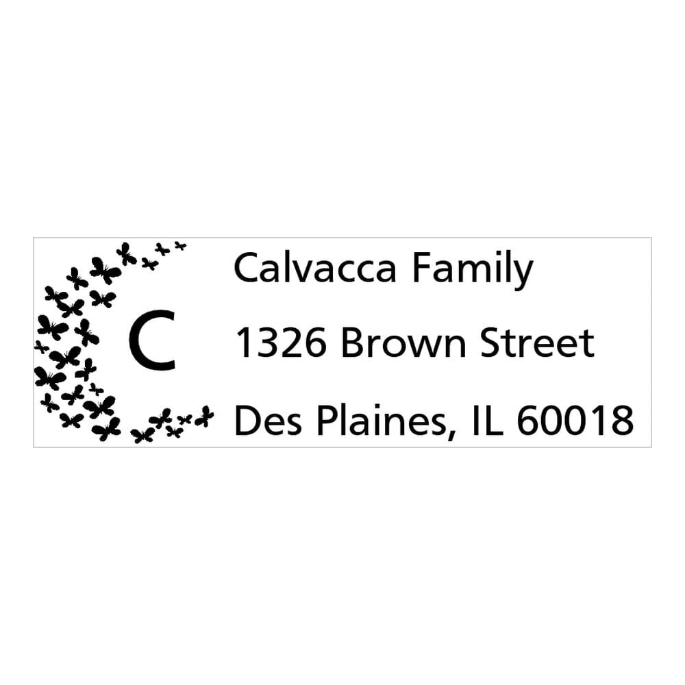 Butterfly Flock Monogram Stamp stamps4u.co.uk