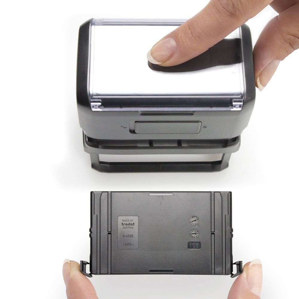 Trodat B4846 Self-Inking Numbering Stamp - 4mm Digits, White Ink Pad