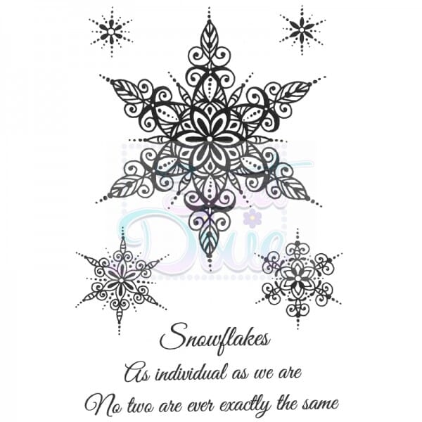 Sue Dix Designs - Large Snowflakes Clear Stamp A6