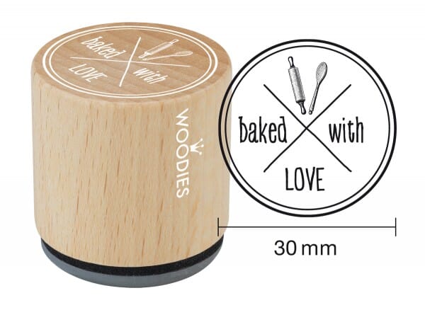 Woodies stamp Baked with love
