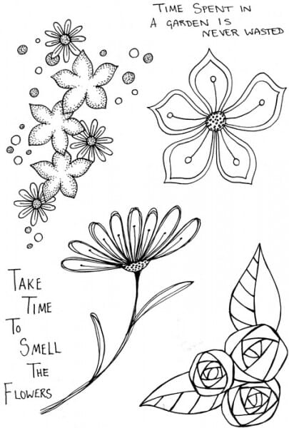 Lindsay Mason Designs - Smell the flowers Clear Stamp
