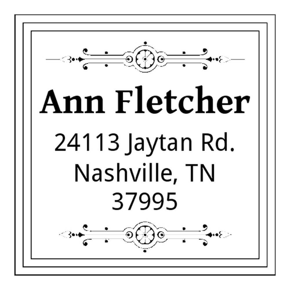 Fancy Frame Square Monogram Stamp stamps4u.co.uk