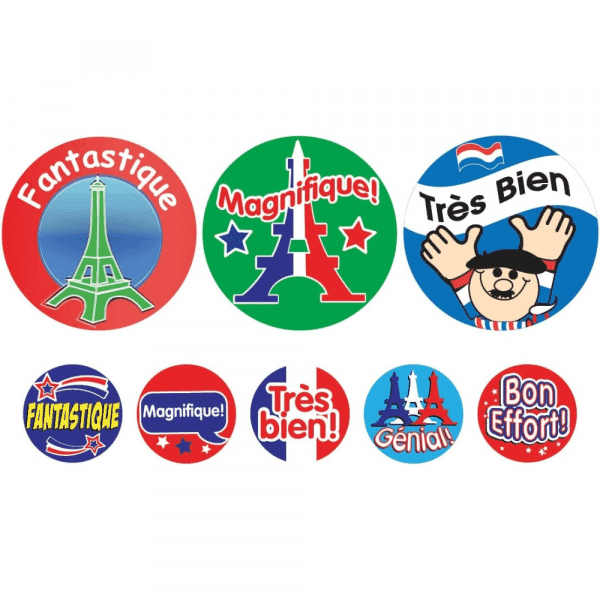 French Themed Stickers | Bumper Pack 10 Sheets | 1240 Stickers