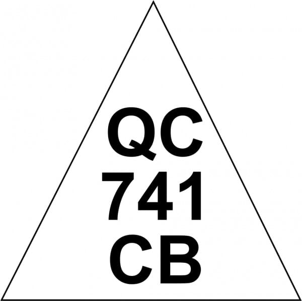 Customised Quality Control Inspection Stamp - Number & Initials Triangle
