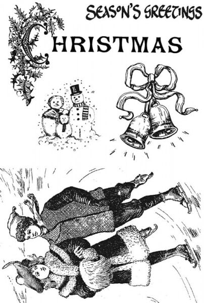 Sue Dix - Christmas Skating Fun Clear Stamp