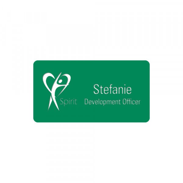 Engraved Name Badge - Rectangle Green