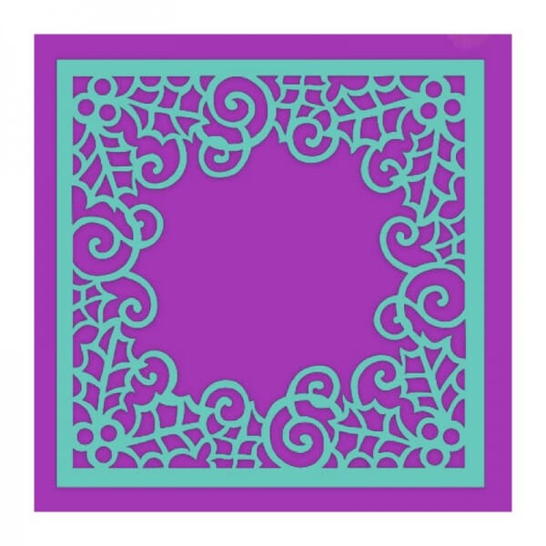 Sue Dix Designs - Swirling Holly Frame Stencil
