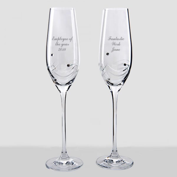 Personalised Employee Recognition Champagne Flutes