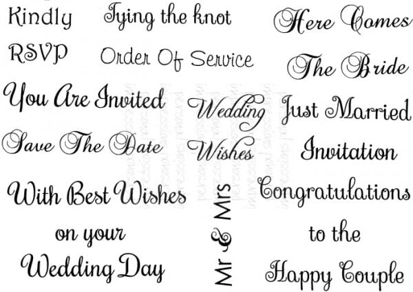 Art Stamps - SD Wedding Messages - Clear Stamp