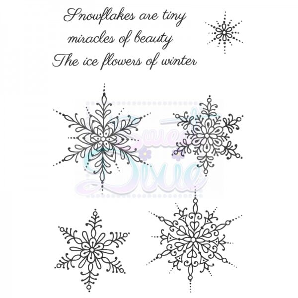 Sue Dix Designs - Small Snowflakes Clear Stamp A6