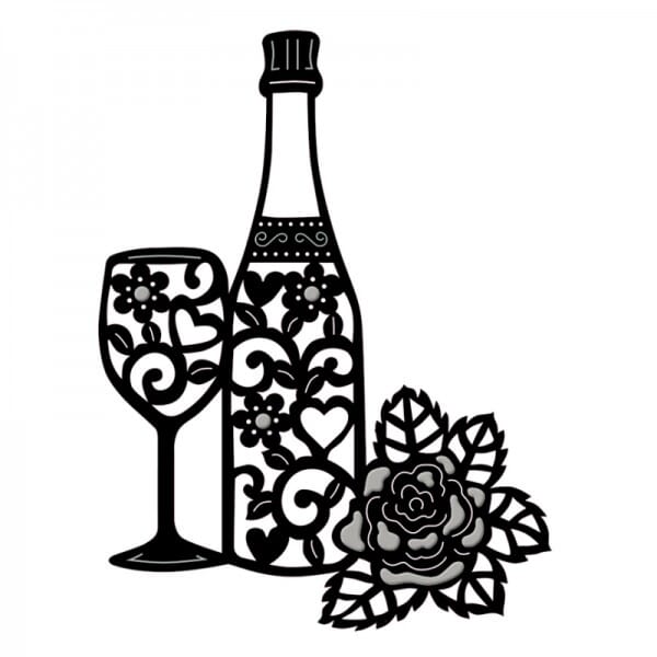 Sue Dix Designs - Wine Glass Celebration Sweet Dixie Die Summer Collection