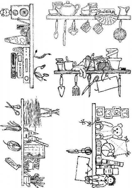 Lindsay Mason Designs - Shelves Clear Stamps A5 Sheet