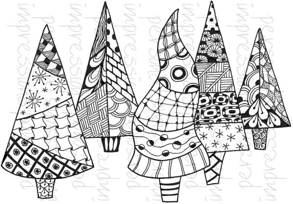 Lindsay Mason Designs - Zendoodle Trees Ready To Go Clear Stamp