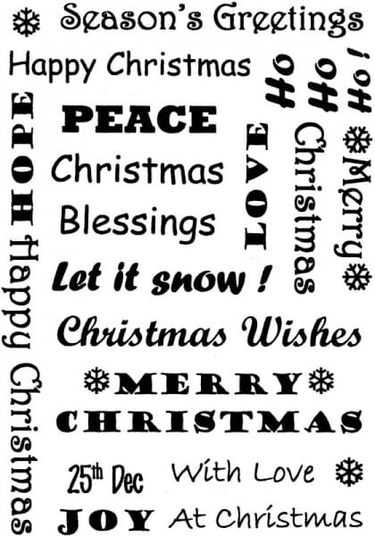 Sue Dix - Christmas Messages background Clear Stamp