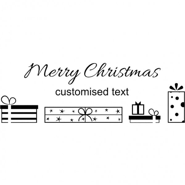 Custom Eco Gift Tag Stamp - Merry Christmas Gift Design