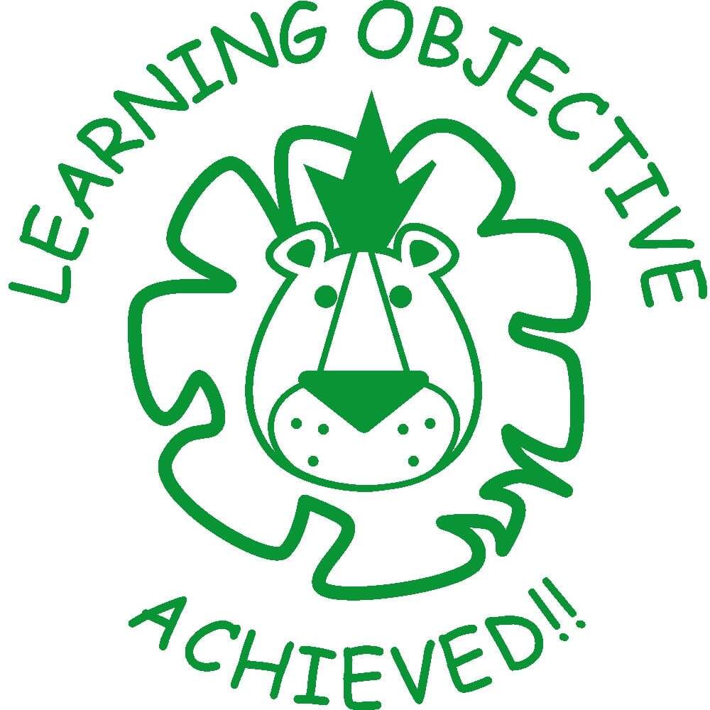 Teacher Marking Stamp - Objective Achieved Lion | Stamps4u.co.uk