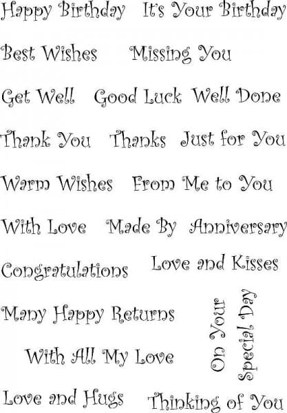 Lindsay Mason Designs - LM Everyday Words Happy Birthday Clear Stamps