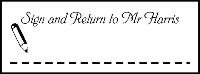 Personalised Teacher Stamp Sign Return To