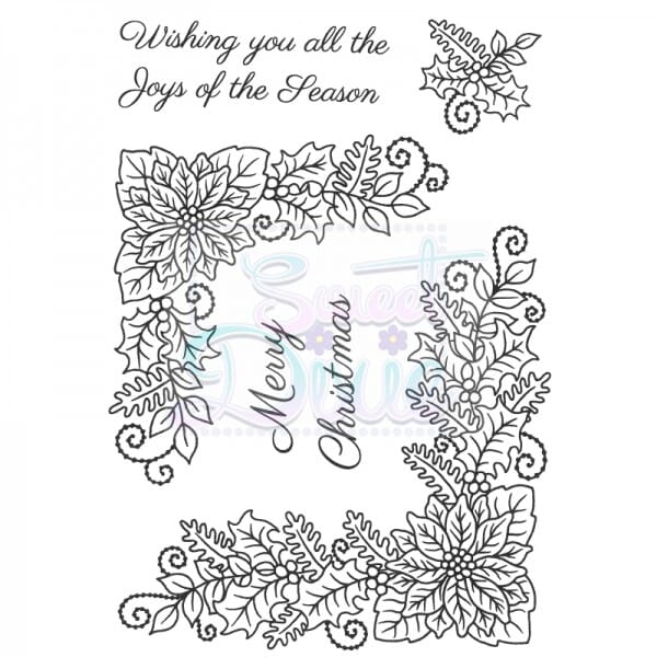Sue Dix Designs - Floral Christmas Corners Clear Stamps A6