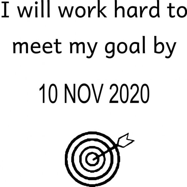 Teacher Marking Stamp – Meet My Goal With Date