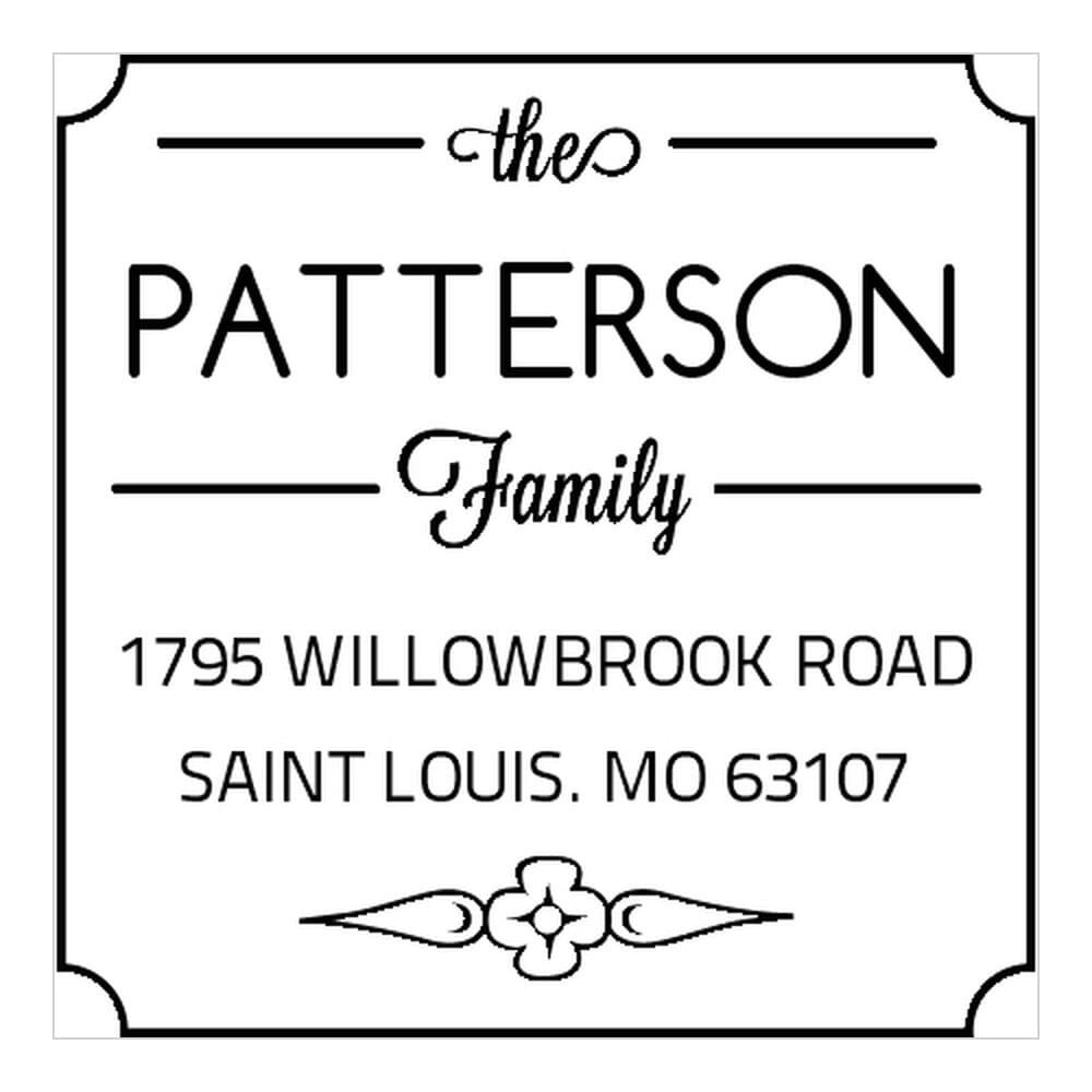 The Family Square Monogram Stamp stamps4u.co.uk