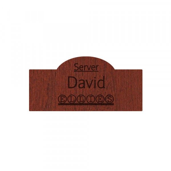 Engraved Name Badge - Half Oval