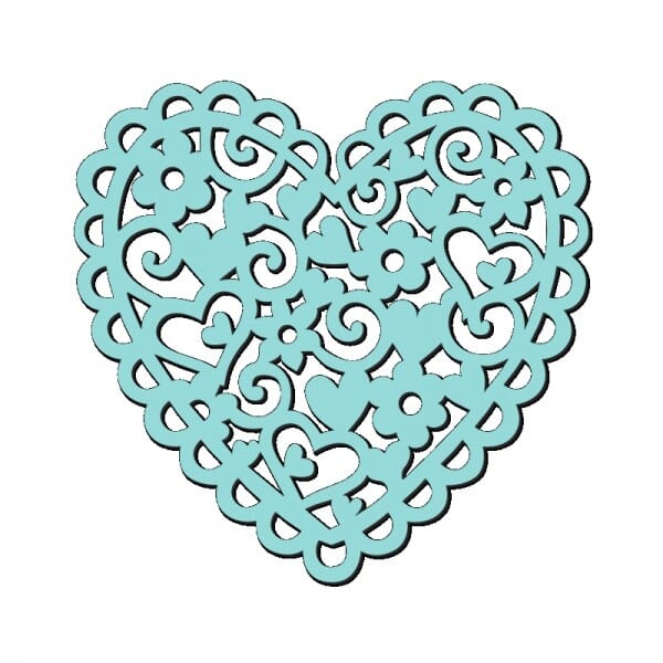 Sue Dix Designs - Sweet Dixie Heart and Flowers Stencil