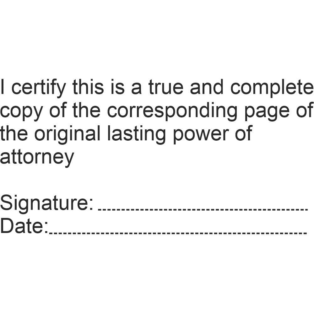 True Complete Copy Power of Attorney Stamp