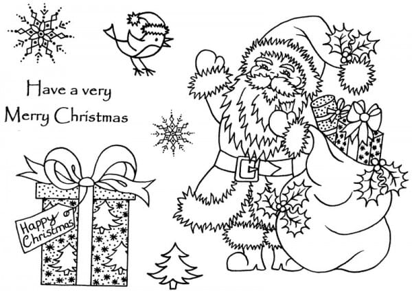 Sue Dix - Santa with Parcels Clear Stamp