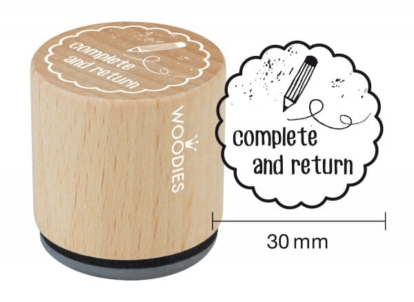 Woodies stamp complete and return