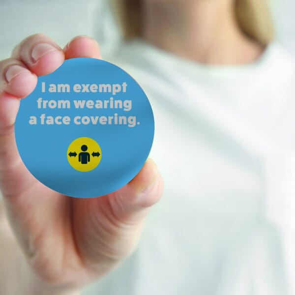 Face Mask Exemption Button Badge Stamps4u.co.uk