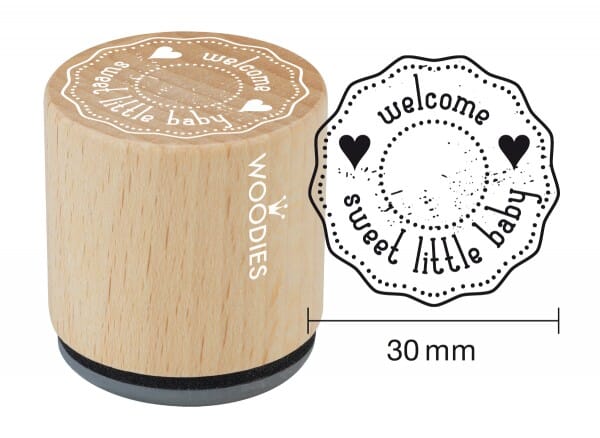 Woodies stamp welcome sweet little baby