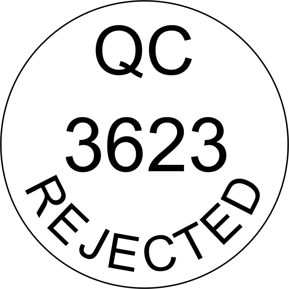 Custom QC Inspection Number Rejected Stamp | Stamps4u.co.uk