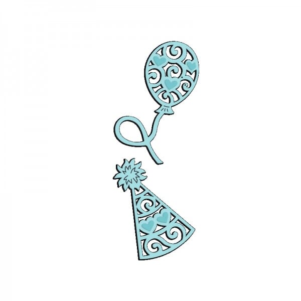 Sue Dix Designs - Balloon and Party Hat Sweet Dixie Die