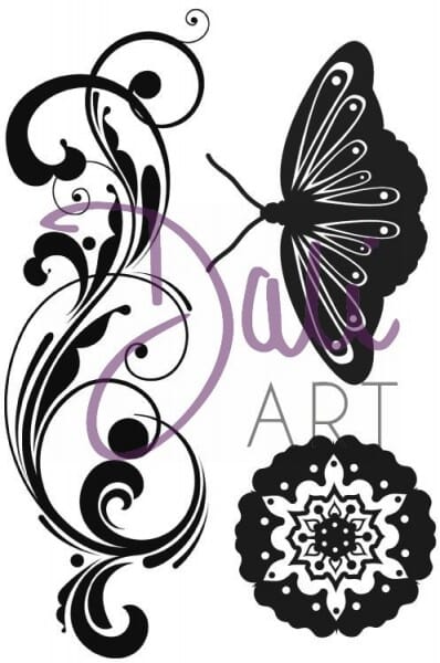 DaliArt - DaliART Clear Stamp Flourish Butterfly Flower