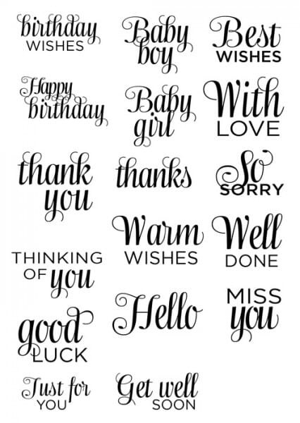 Sweet Dixie - Sentiments Everyday Messages Clear Stamps