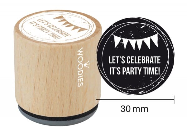 Woodies stamp Let's celebrate It's party time