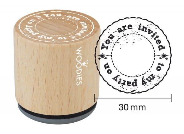 Woodies stamp You are invited to my party on