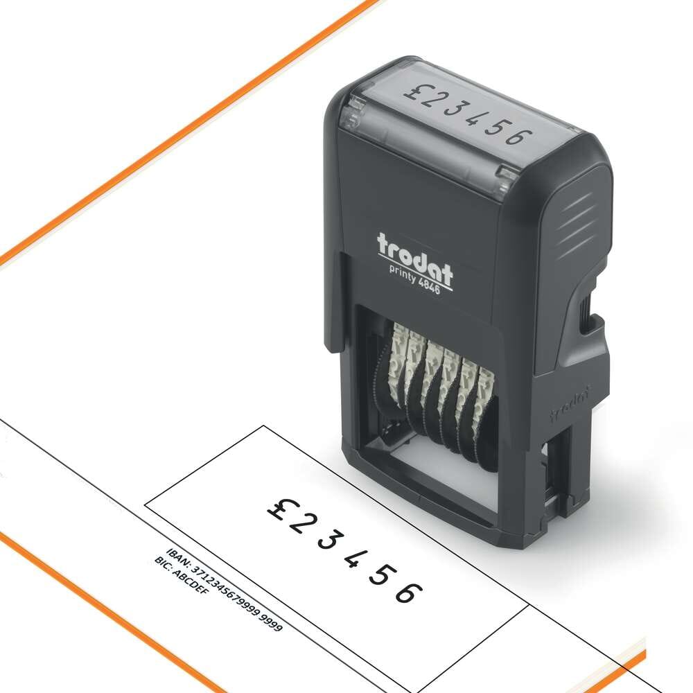 Trodat B4846 Self-Inking Numbering Stamp - 4mm Digits, White Ink Pad - View #11
