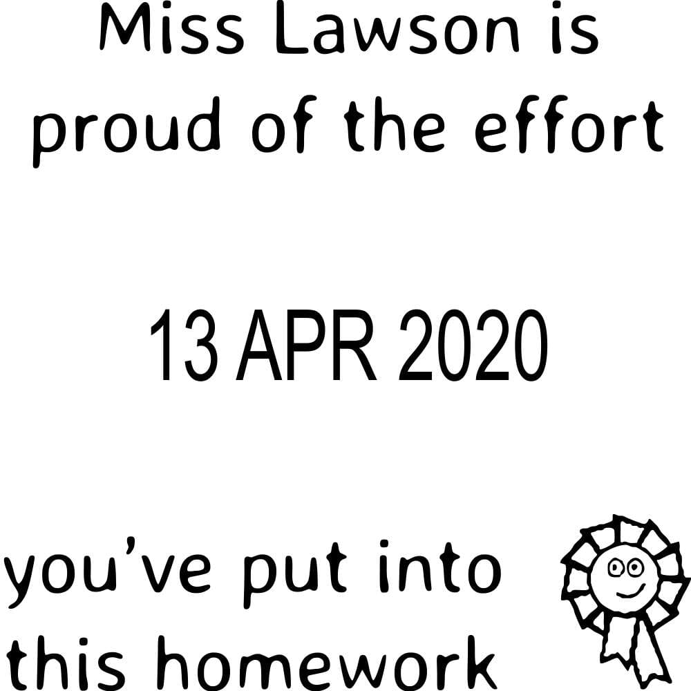 1 Personalize with Your own Custom Text TICK Custom Teacher Motivational Reward Stamp 
