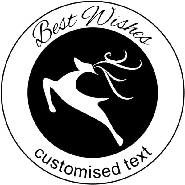 Custom Eco Gift Tag Stamp - Best Wishes Stag Design