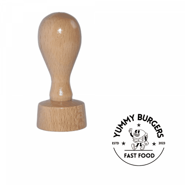 Trodat Wooden Stamp 30mm Round