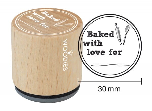 Woodies stamp Baked with love for