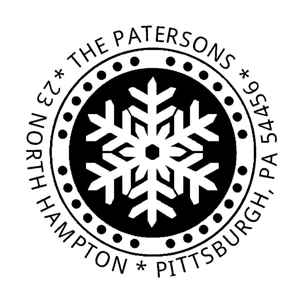 Unique Snowflake Round Monogram Stamp