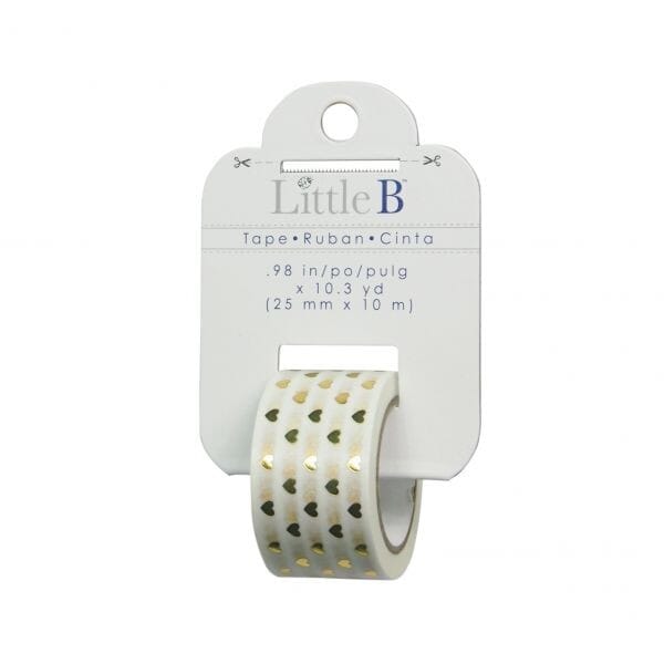 Little B - Gold Foil Hearts 25mm Tape
