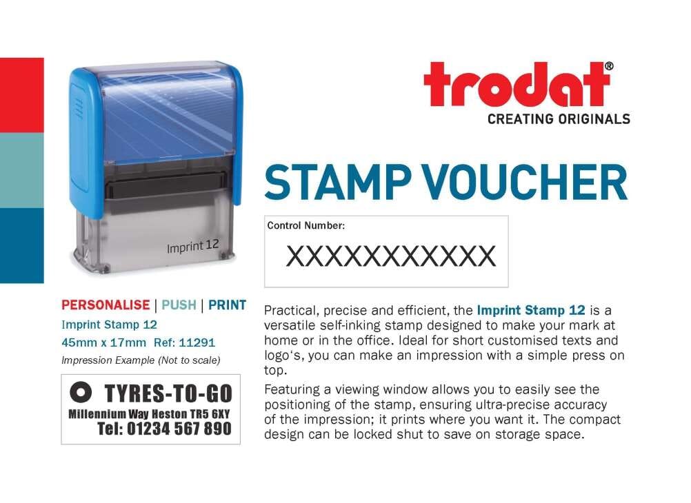 Imprint 12 Stamp Voucher Stamps4u