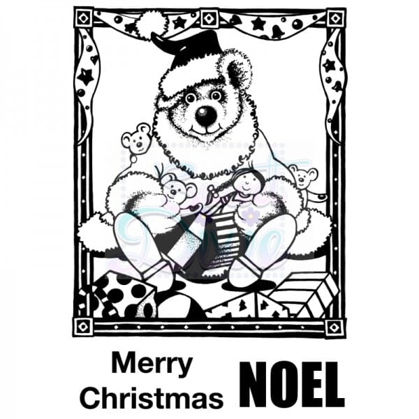 Cathie Shuttleworth Designs - Christmas Teddy Clear Stamp A6